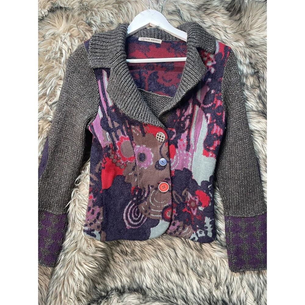Aldo Martin's Wool Alpaca Knit Cardigan Sweater Women's US 6‎